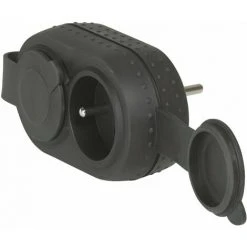 LEGRAND Fiche Multiprises - 16 A - 2x2P+T - 2 Sorties Frontales Avec Bouchon IP44 - Noir