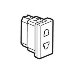 Legrand 074101 Prise 1 Mod 2P Euro 16A 250V / US 15A 127V - Mosaic - Blanc - Blanc