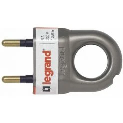 Fiche Plastique - 2P - 6A - Anneau D'extraction - Aluminium - Legrand