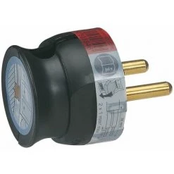 Fiche Plastique 2P - 16A Extra - Plate à Sortie Latérale - Noir - Legrand