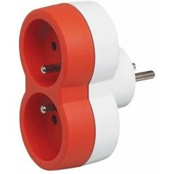 Fiche Multiprise - 2x2P+T - 16A - 230V - Sorties Frontales - Orange - Legrand