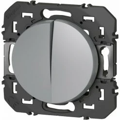 Double Interrupteur Ou Va-et-vient Dooxie - 10A - 250V - Aluminium - Legrand