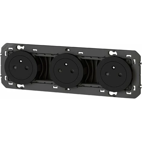 Triple prise de courant 2P+T Affleurante Dooxie 16A précâblées - Noir - Legrand Triple Prise De Courant 2P+T Affleurante Dooxie 16A Précâblées - Noir - Legrand -LEGRAND Soldes 14456769 1