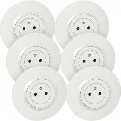 Lot De 6 Prises De Courant Affleurante Avec Terre Dooxie Blanc Griffes Non Fournies - Legrand