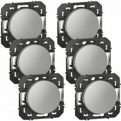 Lot De 6 Interrupteurs Ou Va-et-vient Dooxie - Aluminium - Composable - Legrand