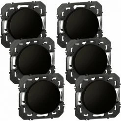 Lot De 6 Interrupteurs Ou Va-et-vient Dooxie - Noir - Composable - Legrand