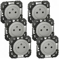 Lot De 6x2P+T Affleurante Dooxie - Aluminium - Composable - Legrand