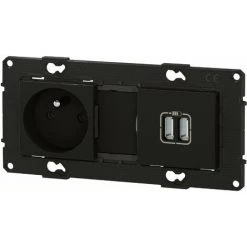LEGRAND Prise De Courant 2P+T + Prise Double Chargeur USB - 2400 MA - Nuit - Bticino