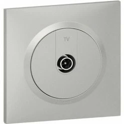 Prise TV - Mâle 9, 52mm Blindée+AX100 - Dooxie Complet - Aluminium - Legrand