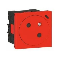 LEGRAND Prise 2P+T Surface Mosaic - 45° - Avec Voyant Link - Rouge - Rouge