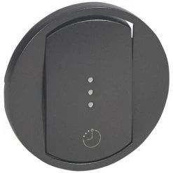 LEGRAND Enjoliveur Céliane Pour Interrupteur Temporisé Ou Interrupteur Et Ventilation Finition Graphite (067936)