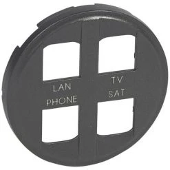 LEGRAND Enjoliveur Céliane Pour Prise Quadruple Pour Réseau Optimum Auto Finition Graphite (067994)