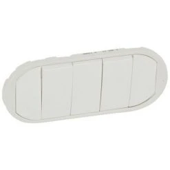 LEGRAND Enjoliveur Large Céliane Pour Interrupteur, Va-et-vient Ou Poussoir 5 Commandes Blanc (068011)
