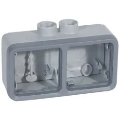 LEGRAND Boîtier à Presse étoupe 2 Postes Horizontaux PG16 Plexo Composable IP55 Gris (069674)
