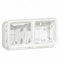 LEGRAND Boîtier à Embouts 2 Postes Horizontaux Plexo Composable IP55 Blanc Artic Antimicrobien (070742)