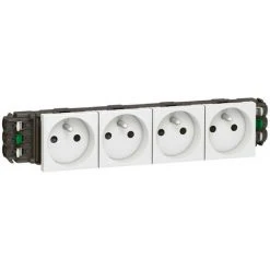 LEGRAND Quadruple Prise De Courant 2P+T Mosaic 8 Modules Pour Goulottes DLP Monobloc Blanc (077304)