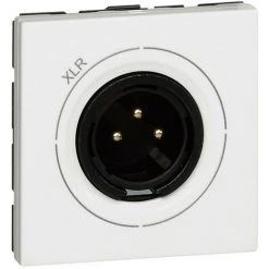 LEGRAND Prise XLR 3 Pôles Mâle Mosaic 2 Modules Pour Liaison Stéréo De Tout Périphérique Blanc (078756)