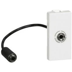 LEGRAND Prise Jack Femelle 3,5mm Préconnectorisée Mosaic 1 Module Blanc (078779)