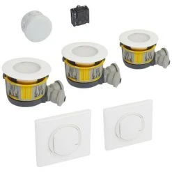 LEGRAND Kit Modul'up Avec 3 Boites Modul'up + 3 Spots IP44 + 1 Micromodule + 2 Commandes Céliane Sans Fil Blanc (088551)