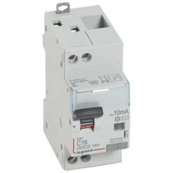 LEGRAND Disjoncteur Différentiel Monobloc DX6000 10kA Arrivée Haute Et Départ Bas à Vis U+N 230V~ 16A TypeAC 10mA (410779)