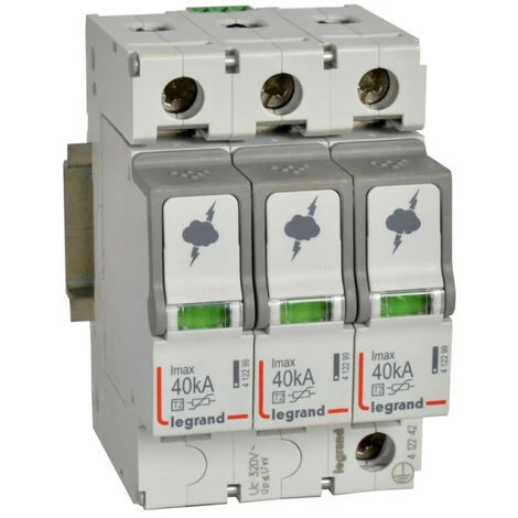 LEGRAND Parafoudre basse tension typeT2 Imax 40kA-pôle 3P 320V~ 3 modules (412242) LEGRAND Parafoudre Basse Tension TypeT2 Imax 40kA-pôle 3P 320V~ 3 Modules (412242) -LEGRAND Soldes 15290526 1