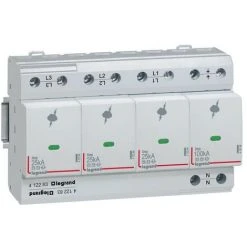 LEGRAND Parafoudre Pour Protection Des Installations De Risque Très élevé TypeT1 + TypeT2 Iimp 25kA-pôle 3P+N 8 Modules (412283)