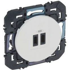 LEGRAND Double Chargeur USB Type C Dooxie 3A 15W Finition Blanc (600345)