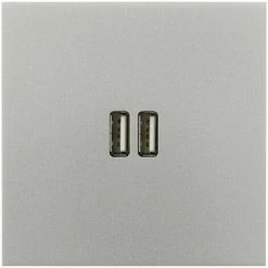 LEGRAND Art D'Arnould Univers Epure Chargeur Double USB 2,4A Acier Satin (67522)