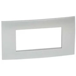 Plaque Legrand Vela Carré Gris Métallisé 4 Modules 685747
