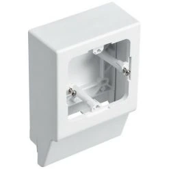 LEGRAND Cadre Entraxe 60mm Et Profondeur 12mm Pour Moulure Keva 22x12mm Et 32x12mm Blanc Artic (11511)