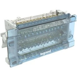 LEGRAND Répartiteur Modulaire Monobloc Tétrapolaire à Bornes 125A 17 Connexions Par Barreau 10 Modules (400410/4876)