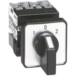 LEGRAND Mini-commutateur à Cames Inverseur Avec Position Arrêt 45° 1P 2 Contacts Fixation Centrale Diamètre 22 Sur Porte (023505)