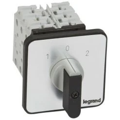LEGRAND Commutateur à Cames Inverseur Avec Position Arrêt 45° PR26 3P 6 Contacts Fixation Par Vis Sur Porte (027447)