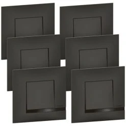 LEGRAND Lot De 6 Interrupteurs Ou Va-et-vient Altège 10A Livrés Avec Plaques Finition Nuit (BTAL61SL)