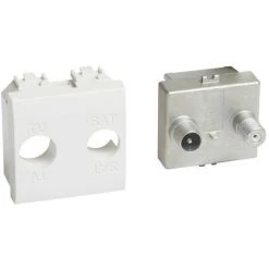 LEGRAND Prise TV SAT étoile Blindée Livinglight 2 Modules Livrée Avec 3 Enjoliveurs Blanc, Tech Et Anthracite (BTLN4214M2D)