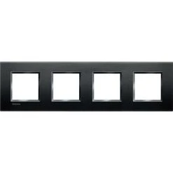 LEGRAND Plaque Livinglight Neutre 2+2+2+2 Modules Horizontal Ou Vertical Anthracite (LNA4802M4AR)