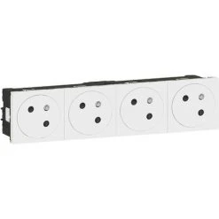 Lot De 4 Prises Mosaic Avec Terre Composables - Pré-câblées - 8 Modules - Blanc - Legrand -LEGRAND Soldes 19764409 3