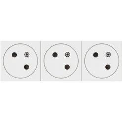 Lot De 3 Prises Mosaic Avec Terre Composables - Pré-câblées - 6 Modules - Blanc - Legrand