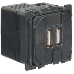 Prise Noire Double Chargeur USB - Céliane - Legrand
