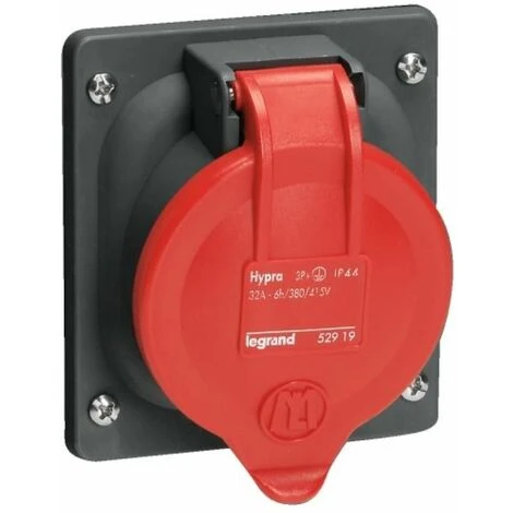 LEGRAND Prise à entraxes unifiés fixe Hypra IP44 32A - 380V~ à 415V~ - 3P+T - plastique LEGRAND Prise à Entraxes Unifiés Fixe Hypra IP44 32A - 380V~ à 415V~ - 3P+T - Plastique -LEGRAND Soldes 23177813 1