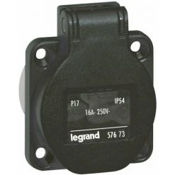 LEGRAND Socle De Tableau P17 - 16 A - 250 V~ - Brochage Dom - Encombrement Réduit - Noir