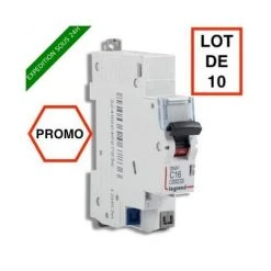 LOT DE 10 // LEGRAND DNX3 Disjoncteur 16A Auto PH+N Courbe C 4.5kA 230V - 406783