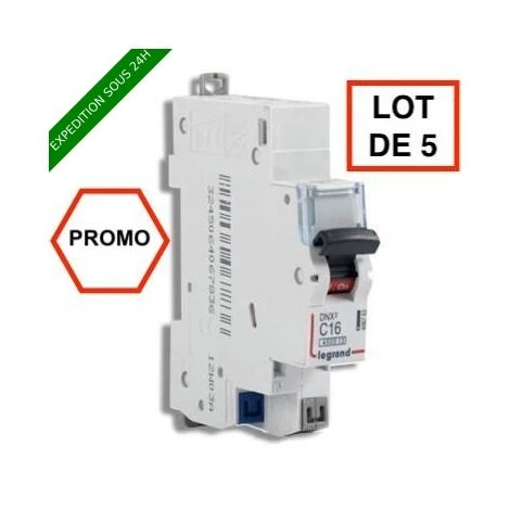 LOT DE 5 // LEGRAND DNX3 Disjoncteur 16A auto PH+N courbe C 4.5kA 230V - 406783 LOT DE 5 // LEGRAND DNX3 Disjoncteur 16A Auto PH+N Courbe C 4.5kA 230V - 406783 -LEGRAND Soldes 29230709 1