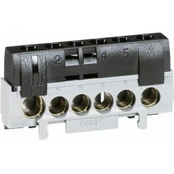 LEGRAND Bornier De Phase - 5 Bornes Câble 6 à 25mm ² + 1 Câble 10 à 35mm ² - Noir