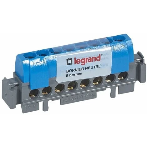 LEGRAND Bornier de neutre - 8 bornes pour câble 1,5 à 16mm ² - bleu LEGRAND Bornier De Neutre - 8 Bornes Pour Câble 1,5 à 16mm ² - Bleu -LEGRAND Soldes 31642896 1