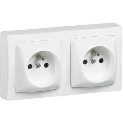 LEGRAND Double Prise De Courant Avec Terre Précâblée Appareillage Saillie - Blanc