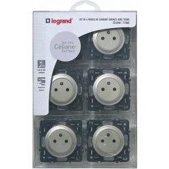 Legrand Celiane 6pc 2 Pôles + Terre à Composé Titane