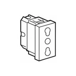 LEGRAND Prise Mosaic 1 Module 10/16A, 250 V~ (I) Bornes à Vis, Blanc, 2 P+E