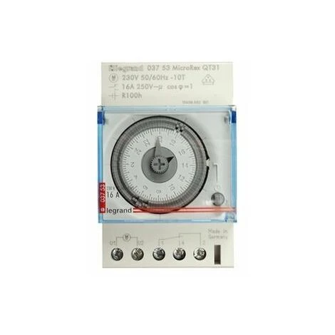 Interrupteur horaire analogique Legrand MicroRex QT31 230V 50-60Hz Interrupteur Horaire Analogique Legrand MicroRex QT31 230V 50-60Hz -LEGRAND Soldes 31881034 1