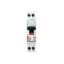 Disjoncteur Legrand 13A Courbe C 1 Pôle+N 6kA, 1 Module